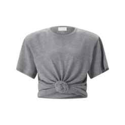 Magda Butrym T-Shirt mit Knoten-Detail grau T-Shirt