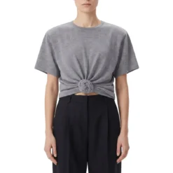Magda Butrym T-Shirt mit Knoten-Detail grau T-Shirt