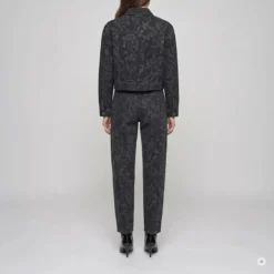 Marc Aurel Black Denim Jeansjacke mit Rosenprint schwarz Jeansjacke