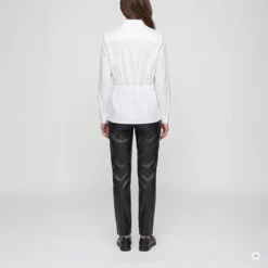 Marc Aurel Diese Poplinebluse mit Raffungsdetail im Rücken au weiss Bluse