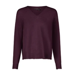 Marc Aurel Dieser V-Ausschnitt-Pullover aus Cotton/Wool-Mix m lila Pullover