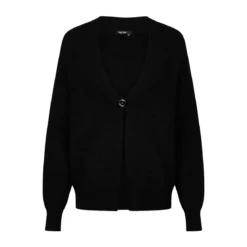 Marc Aurel Diese Strickjacke im Blazer-Look aus Halbpatent-St schwarz Strickjacke