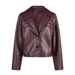 Marc Aurel Diese verkürzte Jacke aus weicher Kunstlederqualit lila Lederjacke