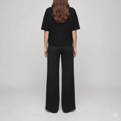 Marc Aurel Diese Wild-Leg-Hose in moderner Matrosenoptik verb schwarz Stoffhose