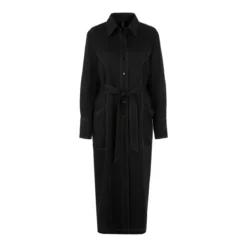 Marc Cain Langes Blusenkleid Schwarz Hemdblusenkleid