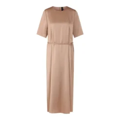 Marc Cain Midikleid aus Satin Hellbraun Midikleid