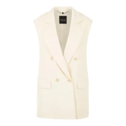 Marc Cain Ärmellose Blazer-Weste weiß Weste