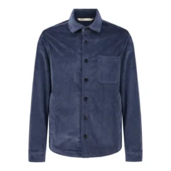 Maurizio Baldassari Hemdjacke aus Cord mit Kaschmir blau Übergangsjacke