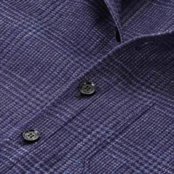 Maurizio Baldassari Overshirt mit Schurwolle und Leinen blau Hemd