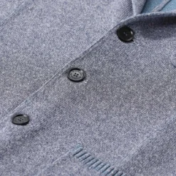 Maurizio Baldassari Strickjacke mit Seide blau Anzugjacke