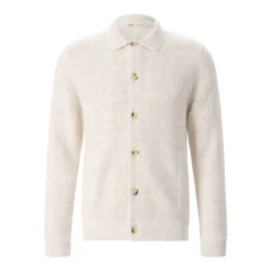Maurizio Baldassari Strickjacke aus Leinenmix weiß Strickjacke