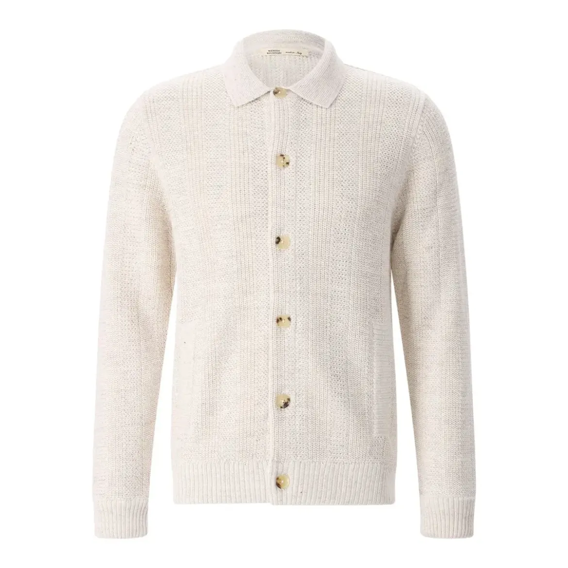 Maurizio Baldassari Strickjacke aus Leinenmix weiß Strickjacke