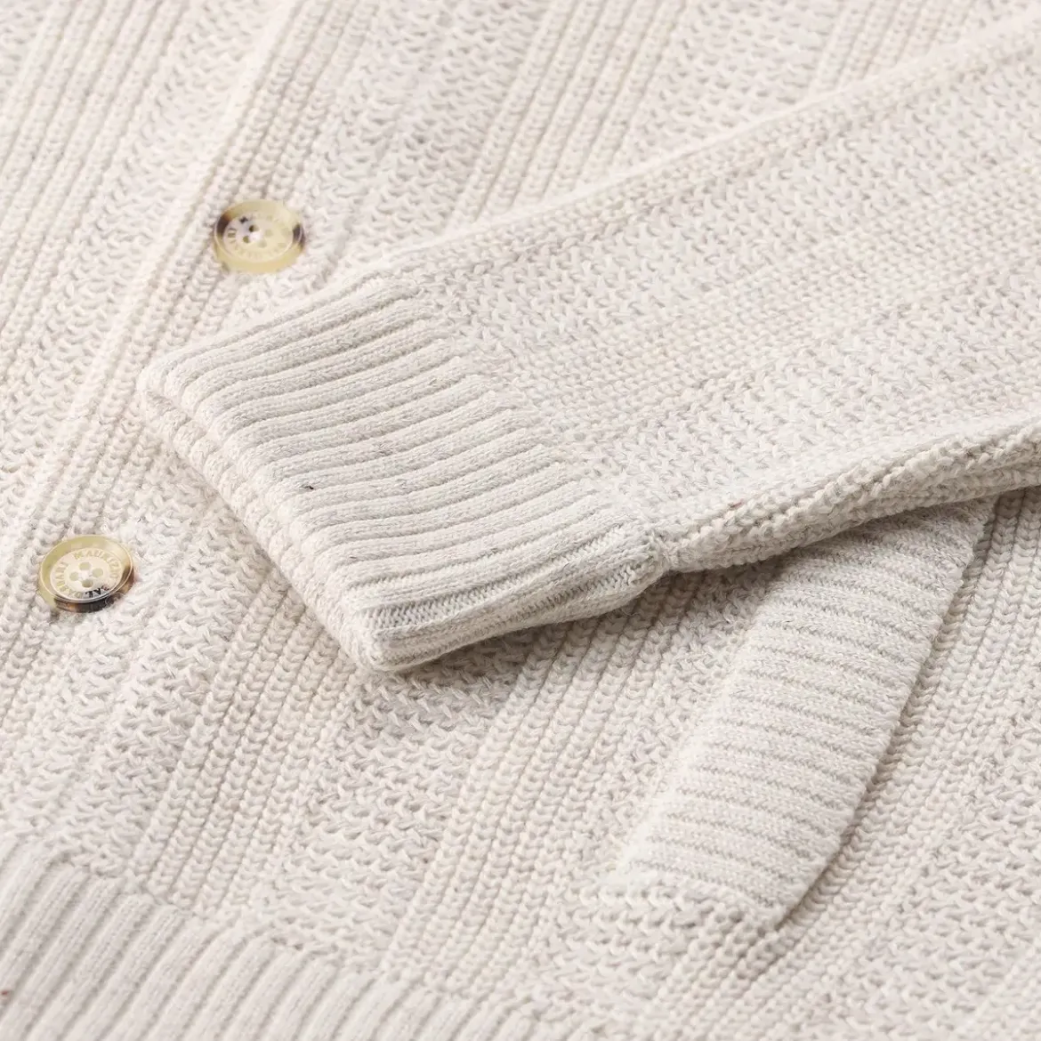 Maurizio Baldassari Strickjacke aus Leinenmix weiß Strickjacke