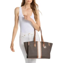 MICHAEL Michael Kors Becca Lg Ew Tote Brn/Acorn Shopper