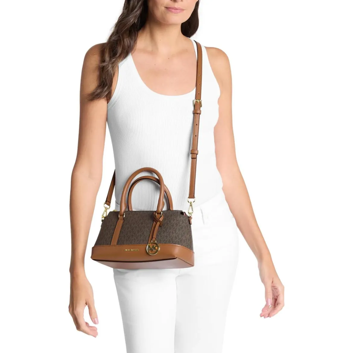 MICHAEL Michael Kors Sm Tz Satchel Brn/acorn Satchel
