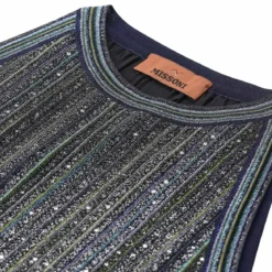 Missoni Maxikleid mit Pailletten grün Maxikleid