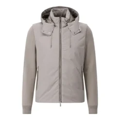 Moorer Jacke Evan mit abnehmbaren Ärmeln Grüngrau Übergangsjacke