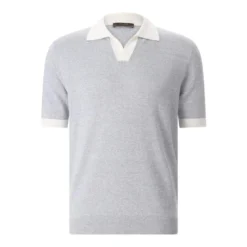 Moorer Poloshirt Jethro aus Baumwolle blau Poloshirt