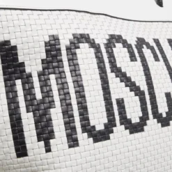Moschino Black & White Shoulder Bag Fantasy Print White Shopper