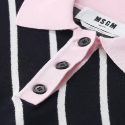 MSGM Gestricktes Poloshirt mit Streifendesign dunkelblau Poloshirt
