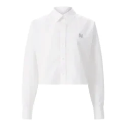 MSGM Hemdbluse Camica aus Baumwolle weiß Bluse