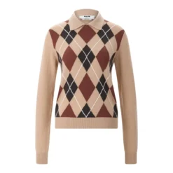 MSGM Pullover Maglia aus Merinowolle & Kaschmir braun