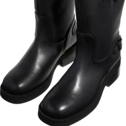 Nubikk Eve Leva Black Leather Biker Boots