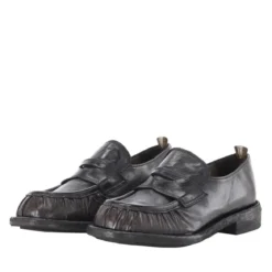 Officine Creative Loafers Rugged aus Leder schwarz Schnürschuhe