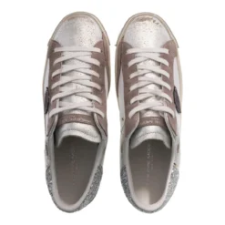 Philippe Model Prsx Low Woman Veau Python Mix_Blanc Violet Low-Top-Sneaker