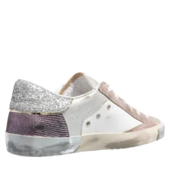 Philippe Model Prsx Low Woman Veau Python Mix_Blanc Violet Low-Top-Sneaker