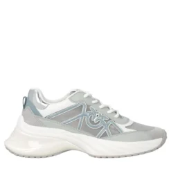 Pinko Ariel 33 - Sneaker Calf Leather/Net/Cow Suede Whit White/Sage Low-Top-Sneaker