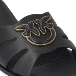 Pinko Milly 04 - Slipper Calf Leather Black Black Slides
