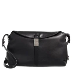 Pinko New Saddle Nero Limousine - Matt Silver Schultertasche