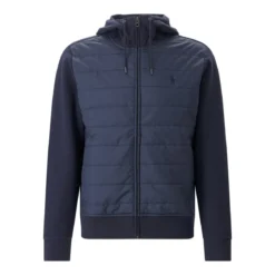 Polo Ralph Lauren Übergangsjacke im Materialmix blau Poloshirt