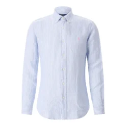 Polo Ralph Lauren Gestreiftes Hemd mit Logo blau Hemd