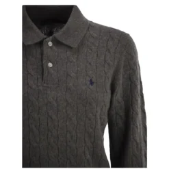 Polo Ralph Lauren Strickpullover mit Zopfstrick Grau Longsleeve