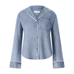 Rag & Bone Hemdbluse in Denim-Optik blau Bluse