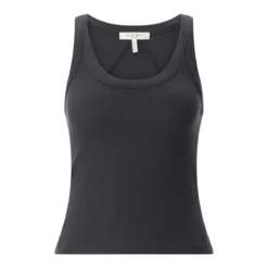 Rag & Bone Ripp-Top mit U-Ausschnitt schwarz Top