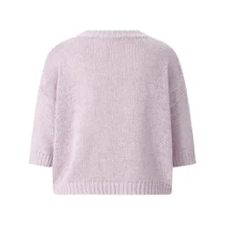 Roberto Collina Kurzarmpullover aus Baumwollmix lila Pullover