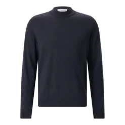Roberto Collina Longsleeve aus Merinowolle dunkelblau Pullover