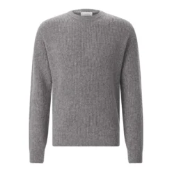 Roberto Collina Rundhalspullover aus Woll-Mix grau Pullover