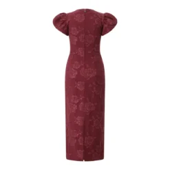 Rotate Midikleid mit Puffärmeln rot Maxikleid