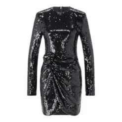 Rotate Minikleid mit Pailletten schwarz Minikleid