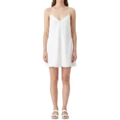 Rotate Mini-Kleid mit Spaghetti-Trägern weiß Minikleid