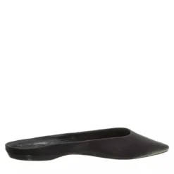 Saint Laurent Lido Slippers Made Of Satin Crepe Black Mules