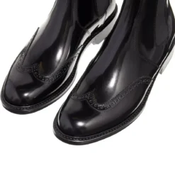 Saint Laurent Patent Leather Ankle Boots Black Chelsea Boots