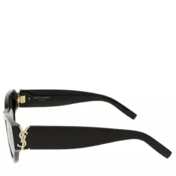 Saint Laurent YSL cat-eye oversized acetate sunglasses Black-Black-Grey Sonnenbrille