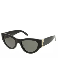 Saint Laurent YSL cat-eye oversized acetate sunglasses Black-Black-Grey Sonnenbrille