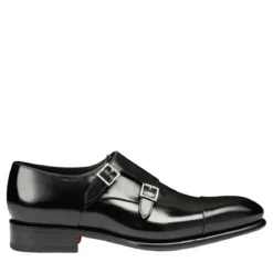 Santoni Leather doublebuckle shoe weiß Slides