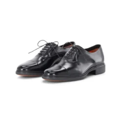 Santoni Oxfords Easy aus Leder N01 black Schnürschuhe
